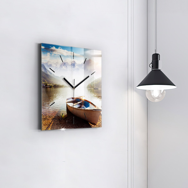 Zegar na ścianę kwadratowy Widok na jezioro