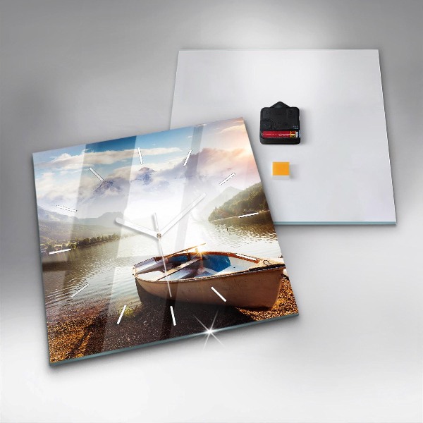 Zegar na ścianę kwadratowy Widok na jezioro