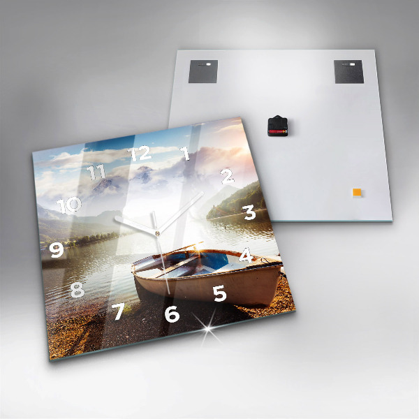 Zegar na ścianę kwadratowy Widok na jezioro