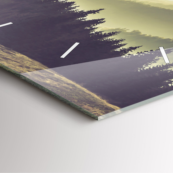 Zegar na ścianę kwadratowy Mgliste górskie zbocza