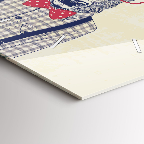 Zegar na ścianę kwadratowy Jeleń w koszuli