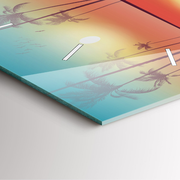 Zegar na ścianę kwadratowy Tropikalne palmy