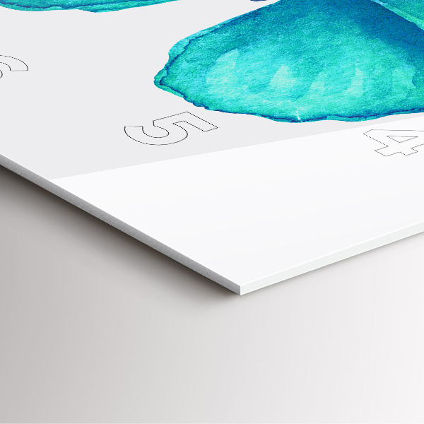 Zegar na ścianę kwadratowy Turkusowy letni motyl