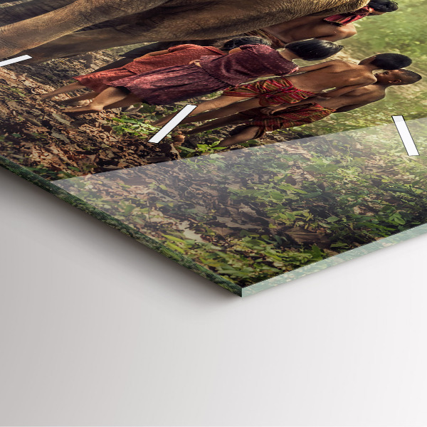 Zegar na ścianę kwadratowy Dzieci prowadzące słonia