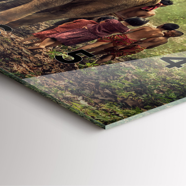 Zegar na ścianę kwadratowy Dzieci prowadzące słonia