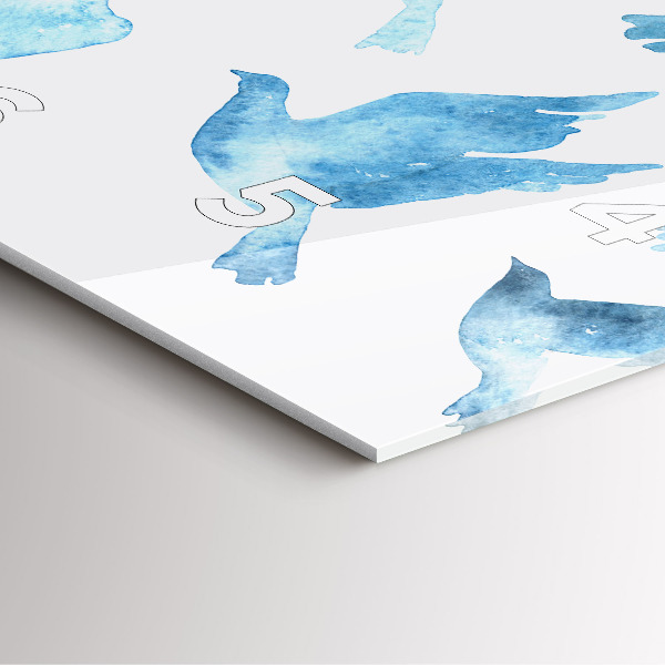 Zegar na ścianę kwadratowy Latające błękitne ptaki