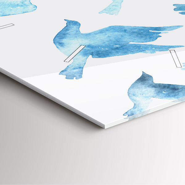 Zegar na ścianę kwadratowy Latające błękitne ptaki