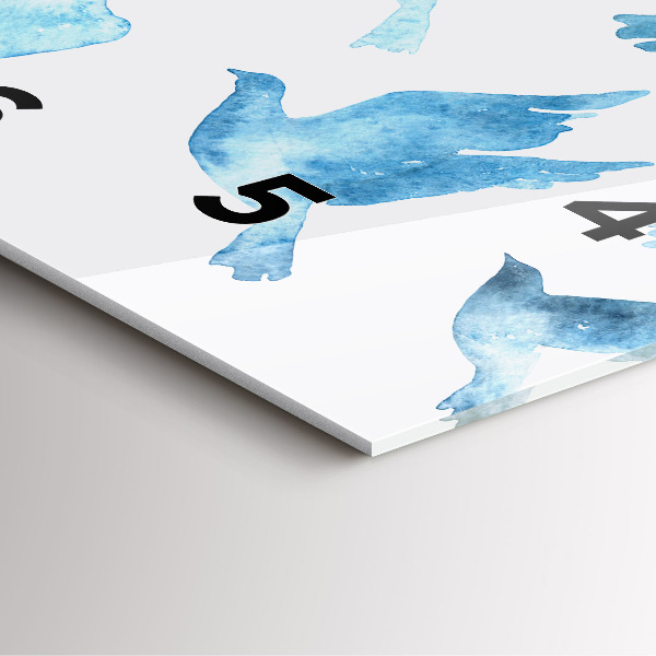 Zegar na ścianę kwadratowy Latające błękitne ptaki