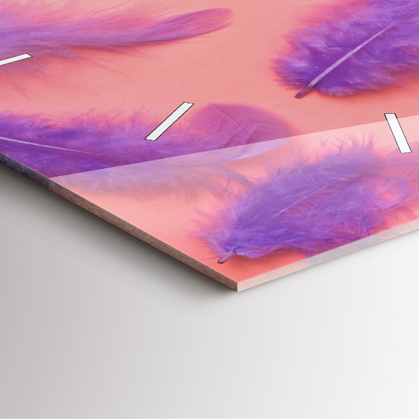 Zegar na ścianę kwadratowy Kolorowe pióra