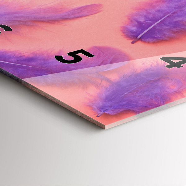 Zegar na ścianę kwadratowy Kolorowe pióra