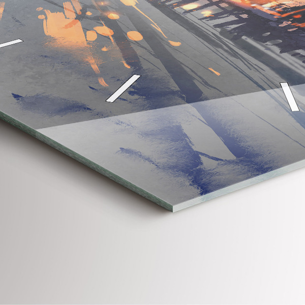 Zegar na ścianę kwadratowy Zimowy Krajobraz drzew