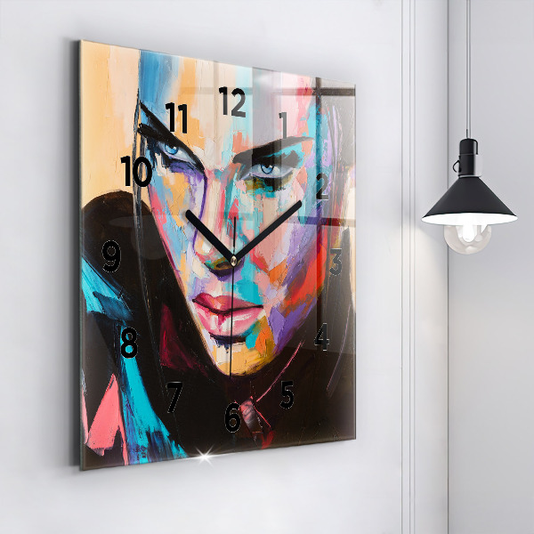 Zegar na ścianę kwadratowy Portret kobiety