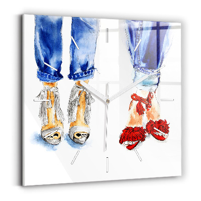 Zegar na ścianę kwadratowy Kobiece Szpilki