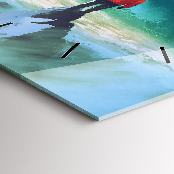 Zegar na ścianę kwadratowy Człowiek na księżycu