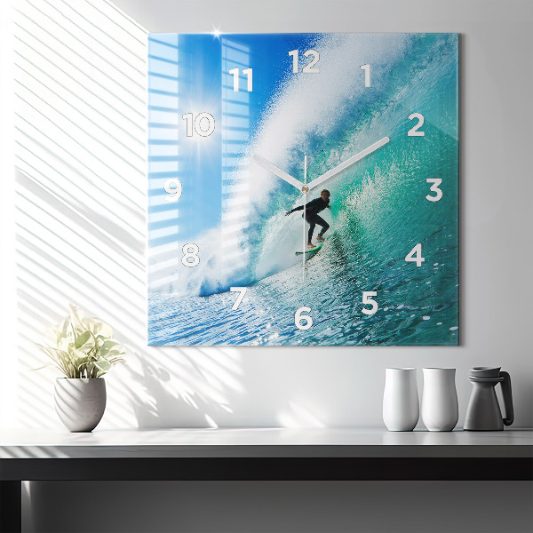 Kwadratowy zegar Surfing na Hawajach