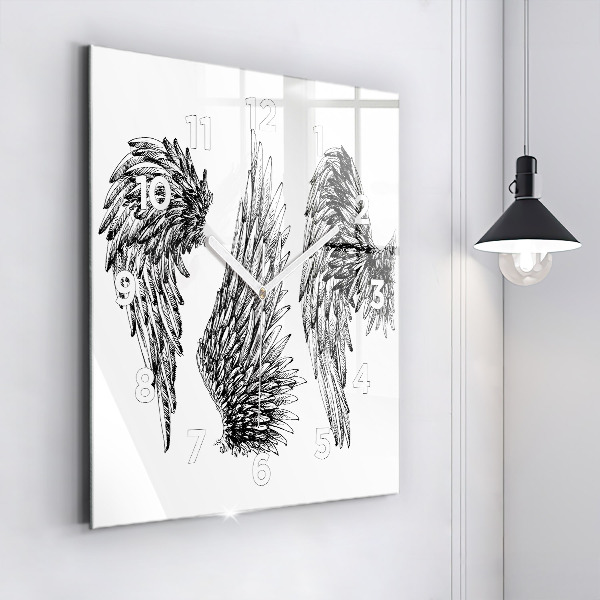 Zegar na ścianę kwadratowy Skrzydła anioła