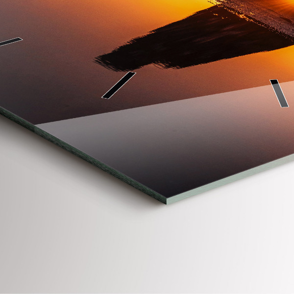 Zegar ścienny kwadratowy Biegacz i zachód słońca