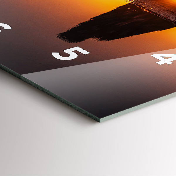 Zegar ścienny kwadratowy Biegacz i zachód słońca