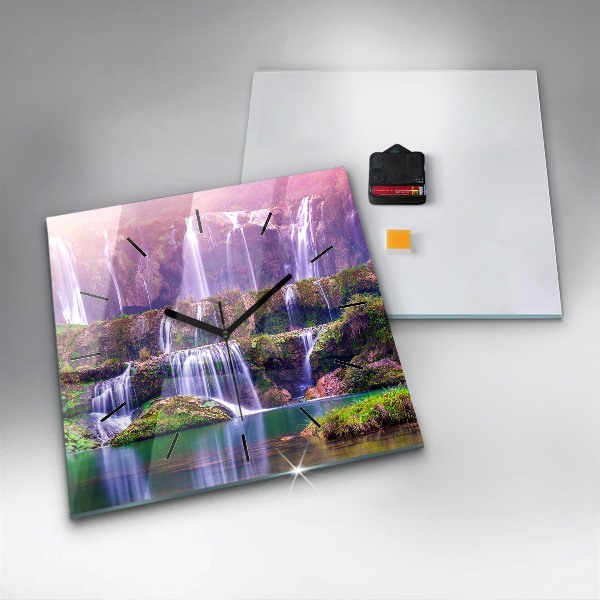 Zegar ścienny kwadratowy Wodospad Jiulong Chiny