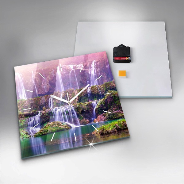 Zegar ścienny kwadratowy Wodospad Jiulong Chiny