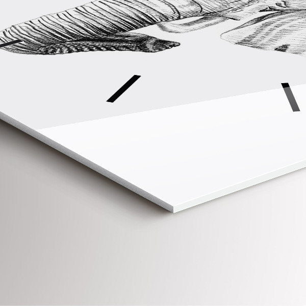 Zegar ścienny kwadratowy Graficzna głowa słonia