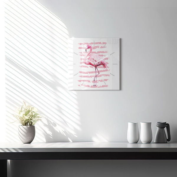 Zegar ścienny kwadratowy Grafika flaminga