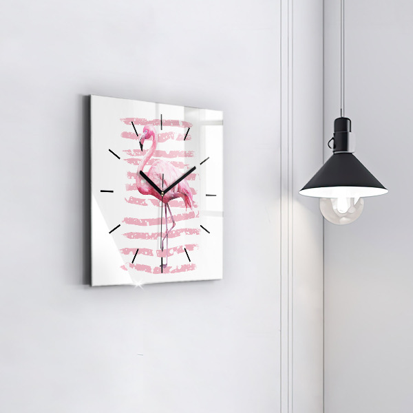 Zegar ścienny kwadratowy Grafika flaminga