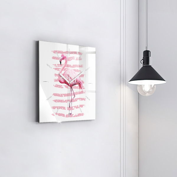 Zegar ścienny kwadratowy Grafika flaminga