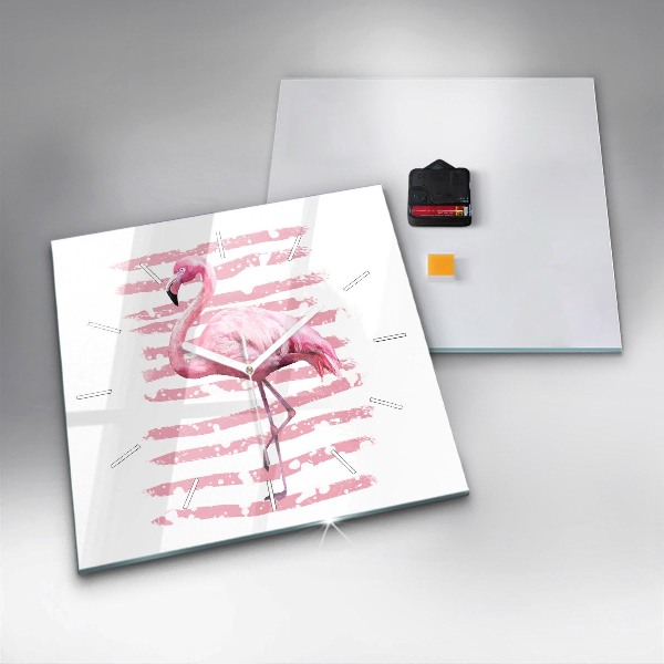 Zegar ścienny kwadratowy Grafika flaminga