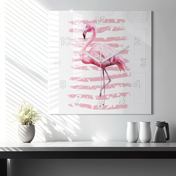 Zegar ścienny kwadratowy Grafika flaminga