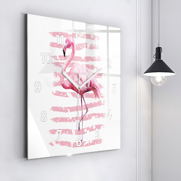 Zegar ścienny kwadratowy Grafika flaminga