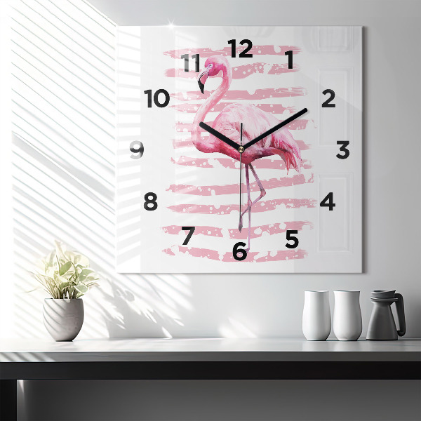Zegar ścienny kwadratowy Grafika flaminga