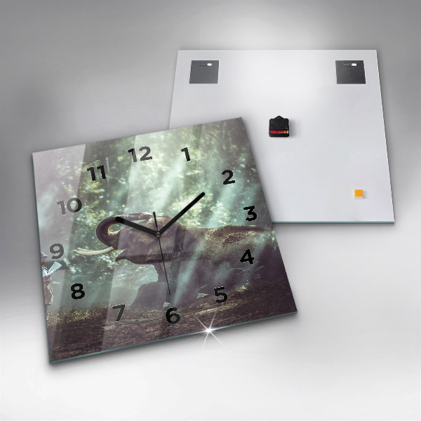 Zegar ścienny kwadratowy Chłopczyk czyta książkę