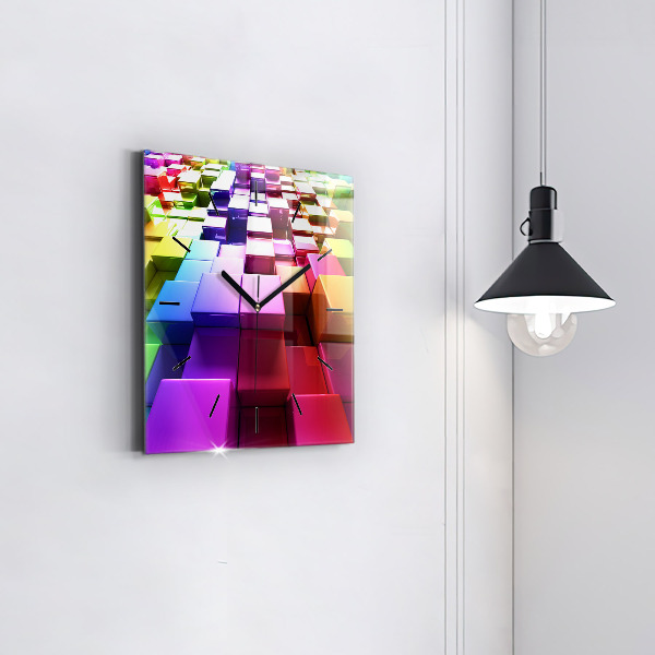 Kwadratowy zegar Kolorowe kostki