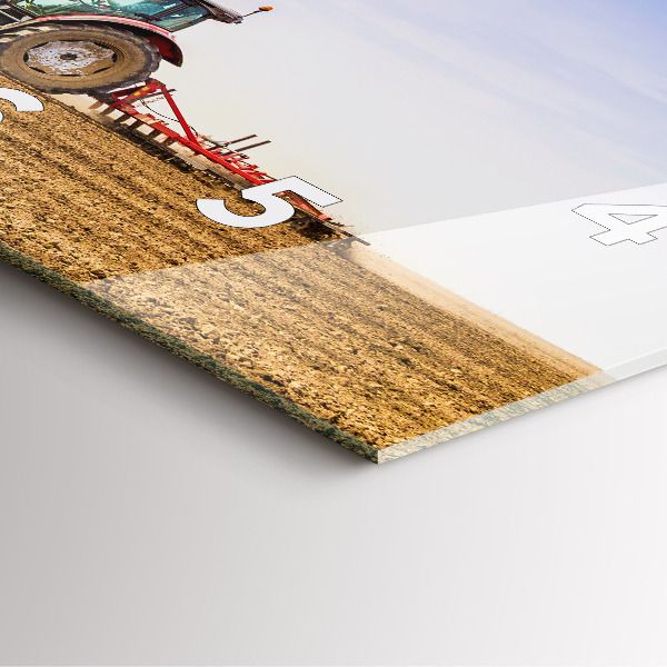 Kwadratowy zegar Rolnik w traktorze