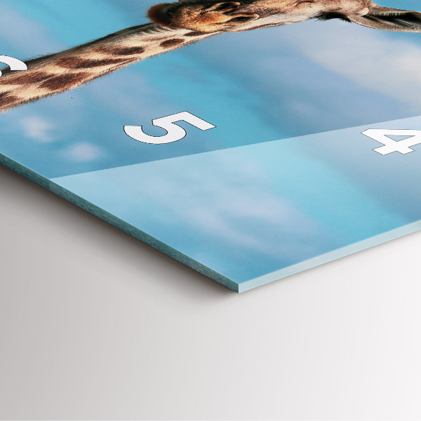 Zegar na ścianę kwadratowy Głowa żyrafy na tle nieba