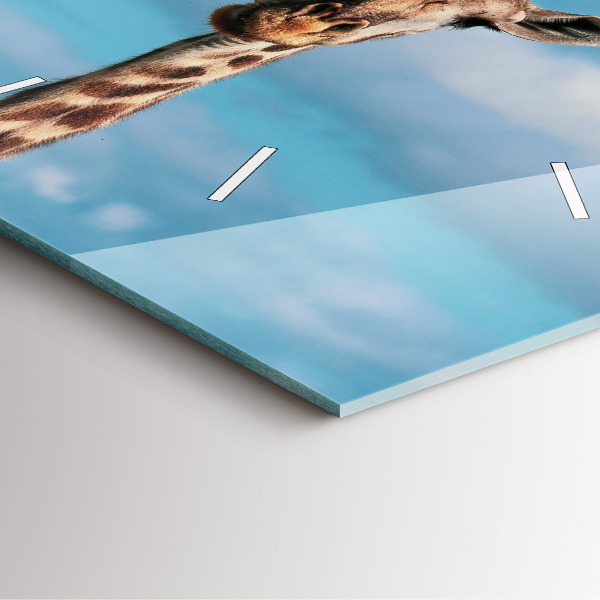 Zegar na ścianę kwadratowy Głowa żyrafy na tle nieba