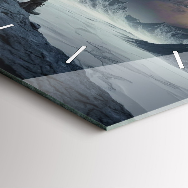 Zegar ścienny kwadratowy Człowiek na tle księżyca