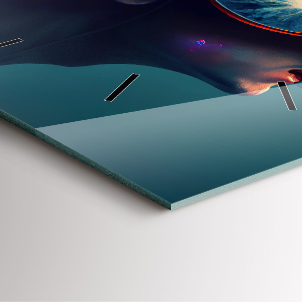 Zegar na ścianę kwadratowy Futurystyczny świat