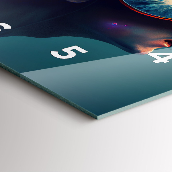 Zegar na ścianę kwadratowy Futurystyczny świat