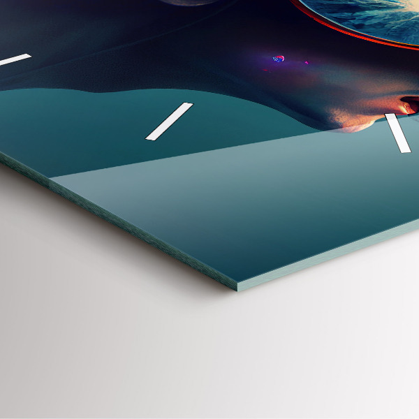 Zegar na ścianę kwadratowy Futurystyczny świat