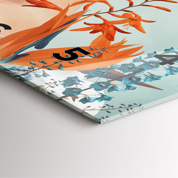 Zegar na ścianę kwadratowy Kobieta z kwiatami