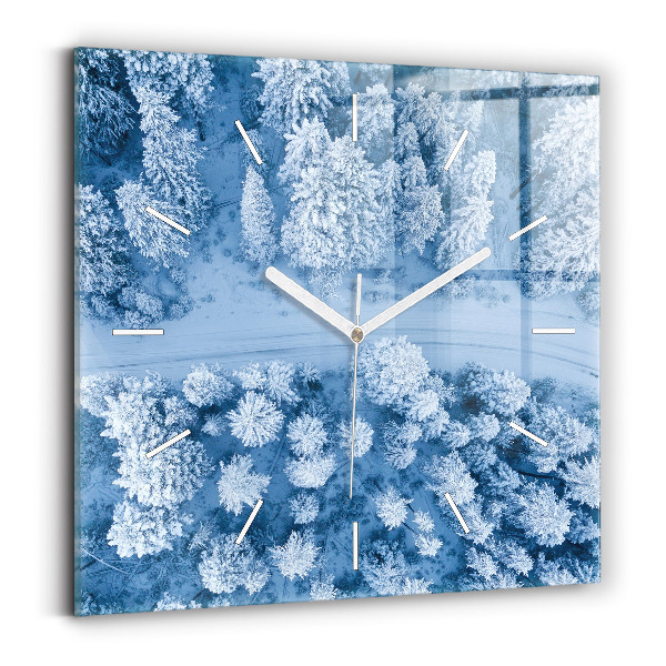 Zegar ścienny kwadratowy Las z drona