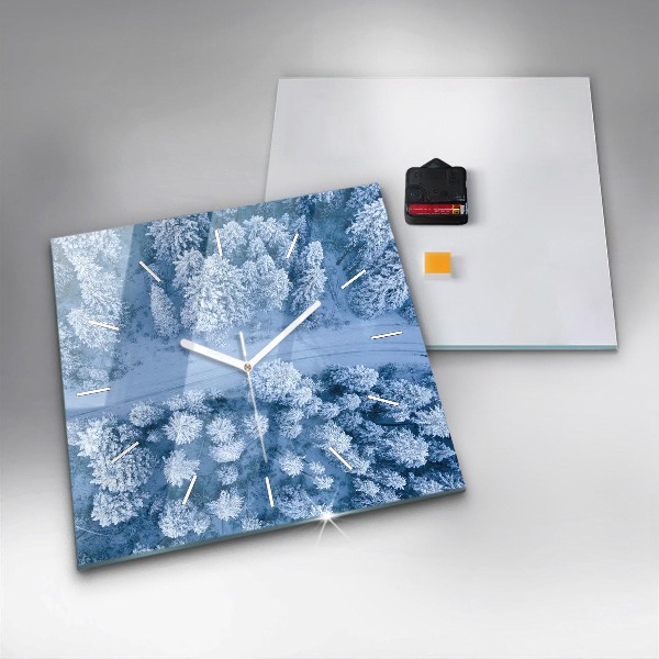 Zegar ścienny kwadratowy Las z drona