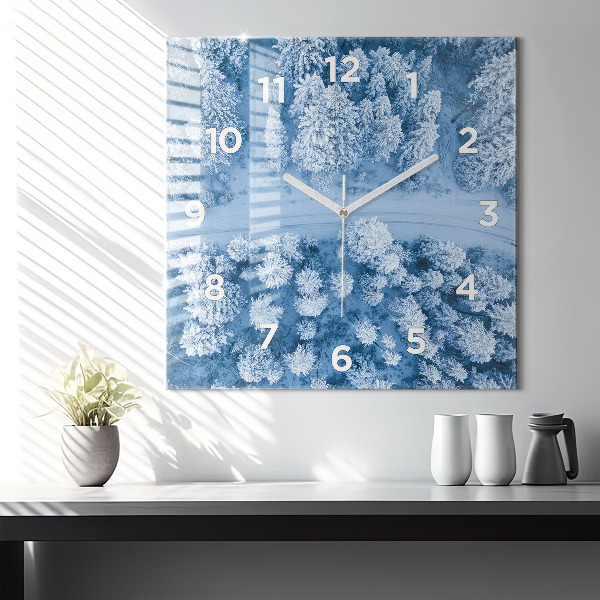 Zegar ścienny kwadratowy Las z drona