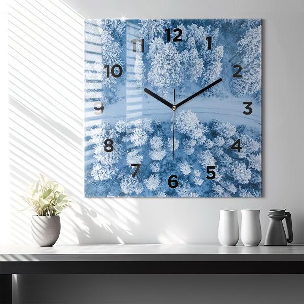 Zegar ścienny kwadratowy Las z drona