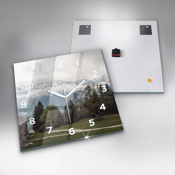 Zegar ścienny kwadratowy Widok na góry