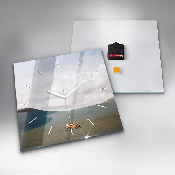 Zegar ścienny kwadratowy Pojazd na pustyni Kamczatka