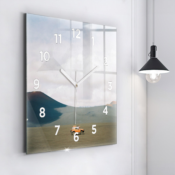 Zegar ścienny kwadratowy Pojazd na pustyni Kamczatka