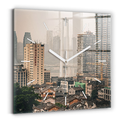 Zegar ścienny kwadratowy Stare miasto w Chongqing